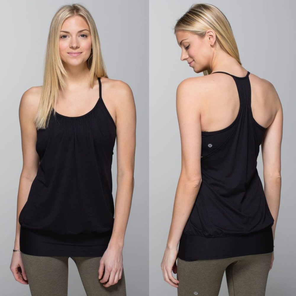 Lululemon Black Circle Mesh No Limits Tank